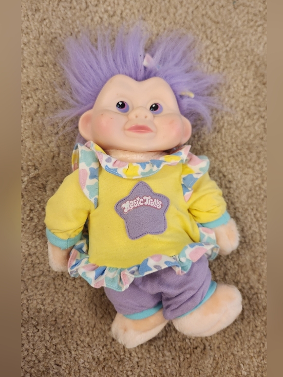 Other - Vintage Applause Magic Trolls plush Baby doll 12" Purple Hair #Z